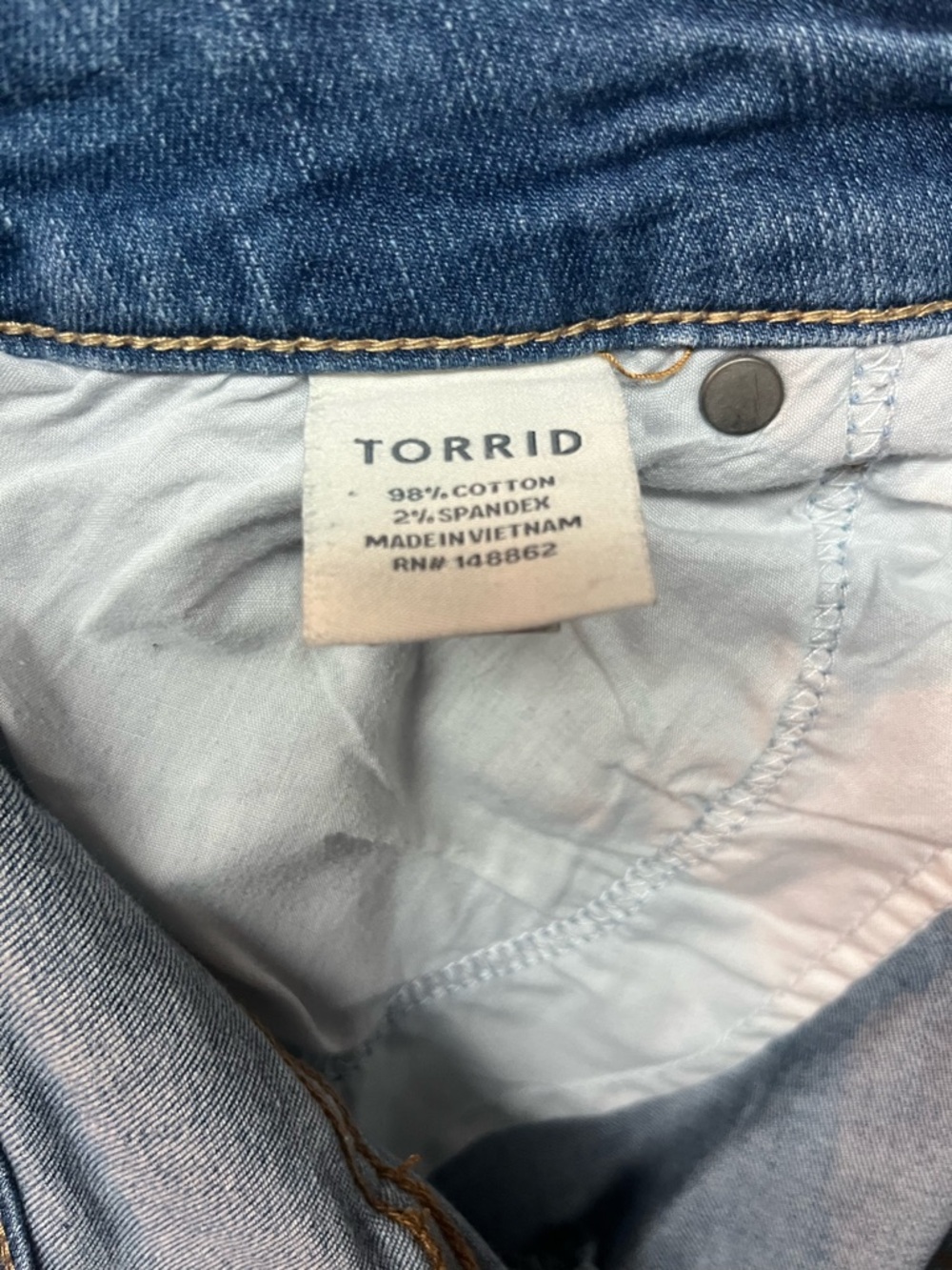 torrid Blue Denim Shorts with Contrast Stitching - Picture 5 of 5